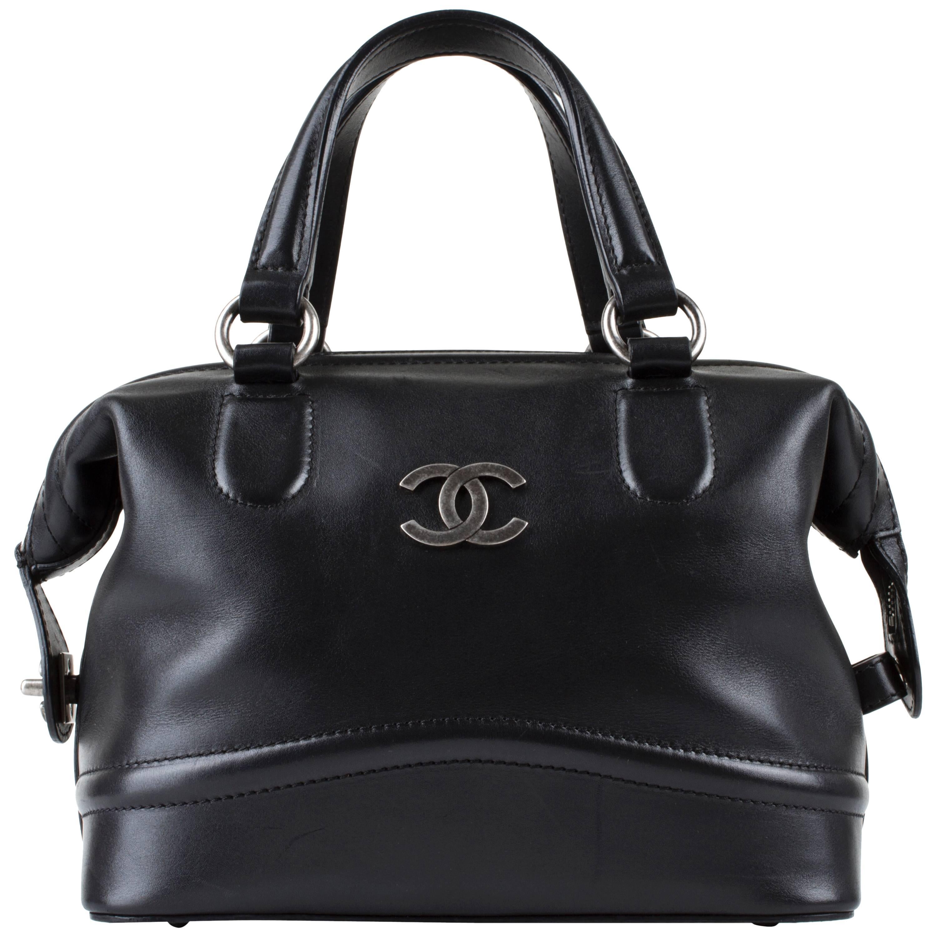 Chanel Vintage Square Mini Crossbody Bag Black